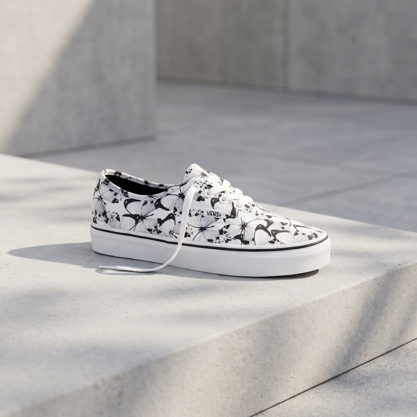 Generated lifestyle image for VANS | AUTHENTIC (BUTTERFLY) TRUE | WHITE / BLACK