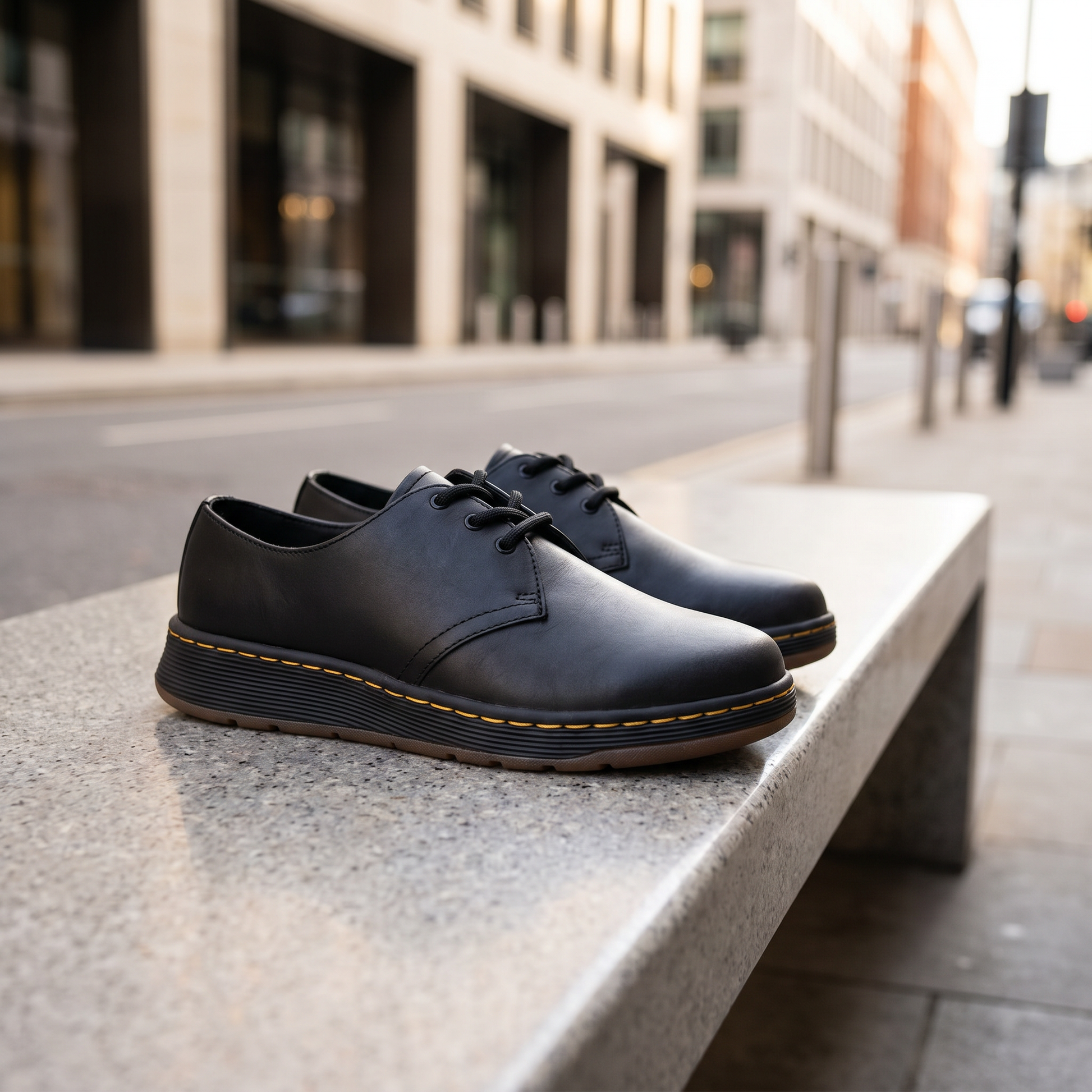 Generated lifestyle image for DR MARTENS | CAVENDISH 3-EYE SHOE BLACK